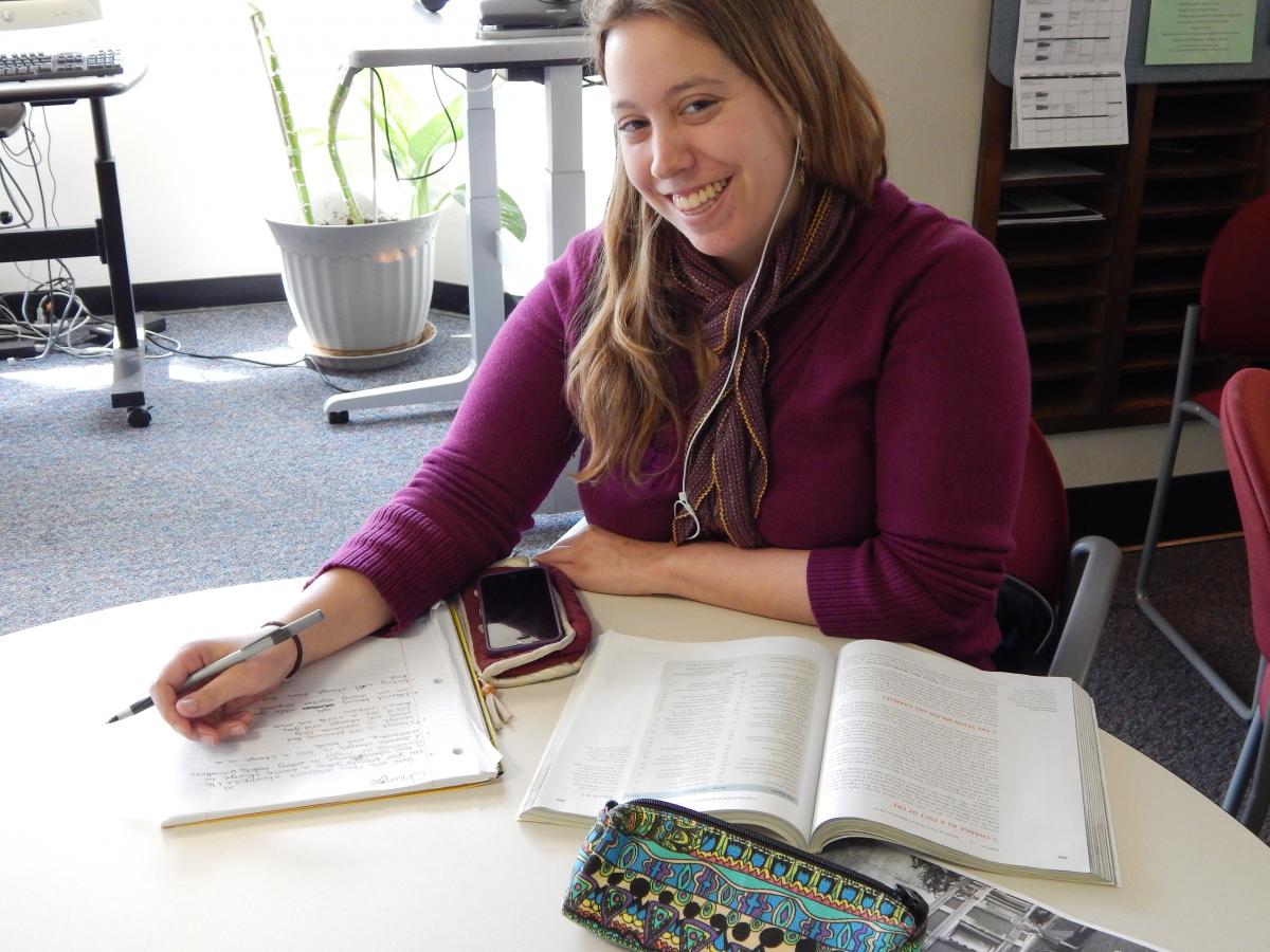 DRD student at a desk